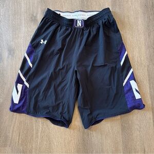 Under Armour Northwestern Men's Black and Purple Athletic Shorts